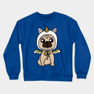 Chibi Unicorn Pug (Large Design) Crewneck Sweatshirt